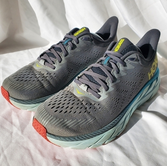 ❤️HOKA One One Mens Clifton 7 Running Shoes Gray 1110534 WDDS Mesh Low Top 9.5E main image 13